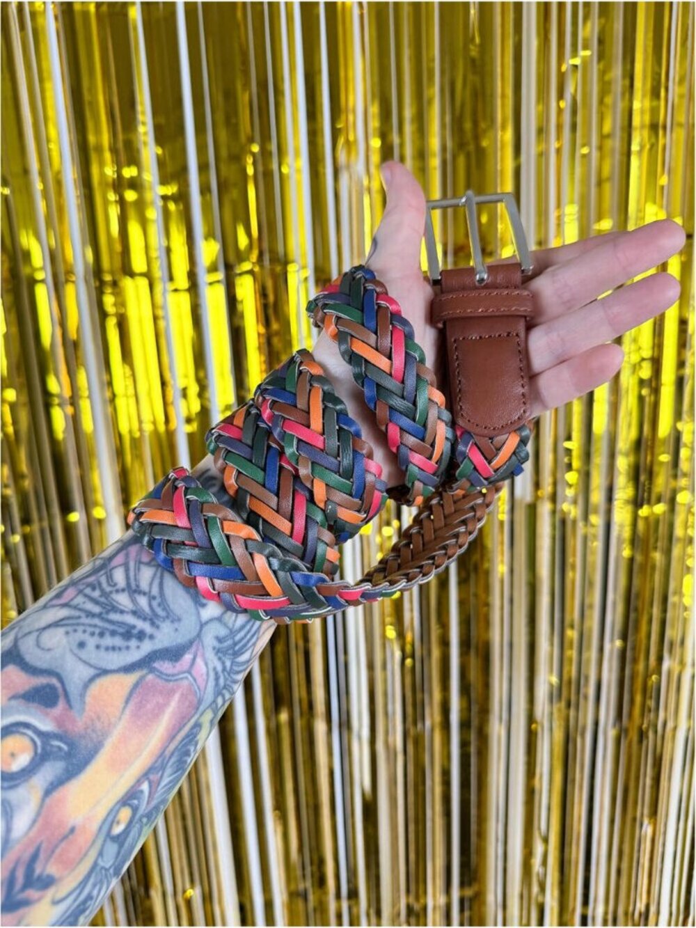 Vintage Braided Multicolour Western Boho Style Belt Deadstock Y2K